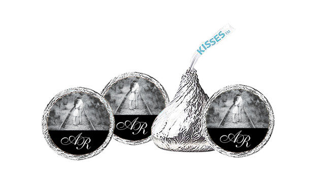 Add A Photo On Black Custom Wedding Hershey's Kisses