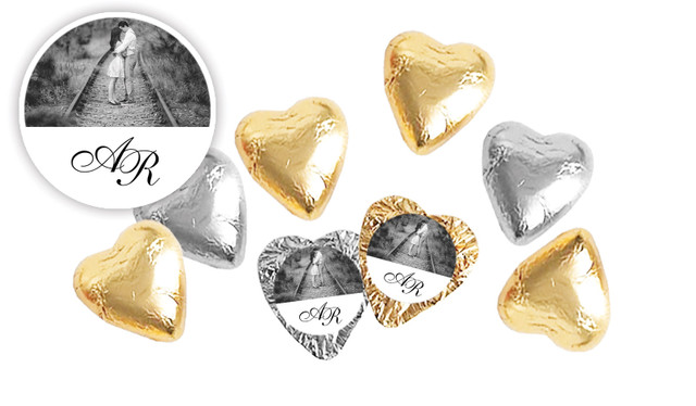 Add A Photo Personalised Wedding Custom Foil Chocolate Hearts