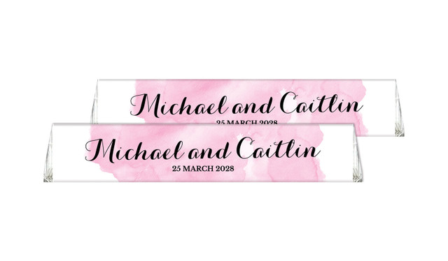 A Splash Of Watercolour Pink Toblerone Wedding Chocolates 50g