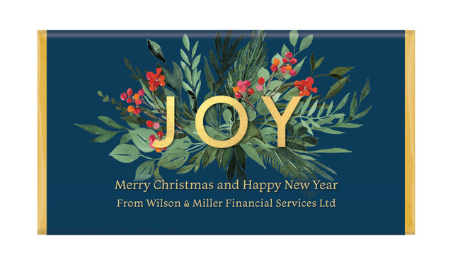 Joy Personalised Christmas Chocolate Bar