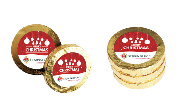 Corporate Personalised Christmas Chocolate Coins