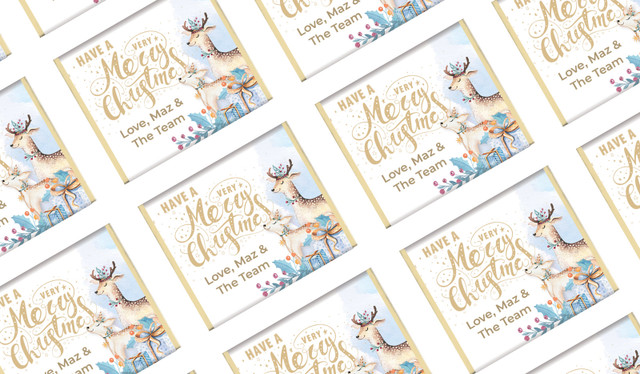 Deer Watercolour Personalised Christmas Mini Chocolates