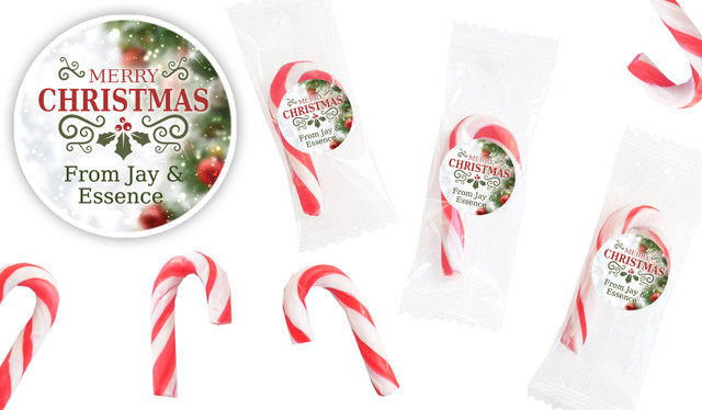 Bokeh Tree Personalised Mini Candy Canes