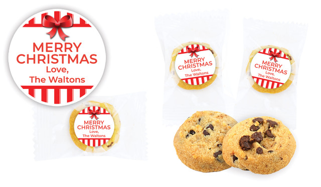 Stripes In Red Bite-Size Personalised Cookie 5g