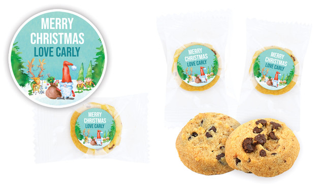 A Watercolour Christmas Bite-Size Personalised Cookie 5g