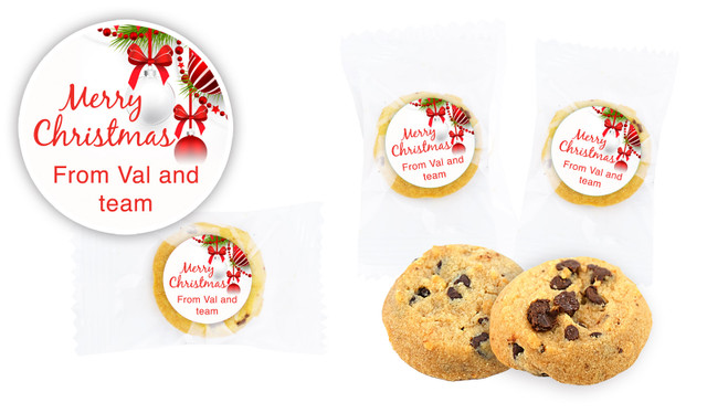 White Baubles Bite-Size Personalised Cookie 5g