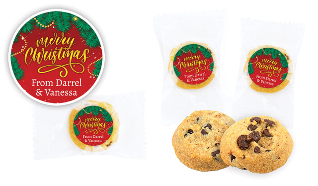 Red Festive Bite-Size Personalised Cookie 5g