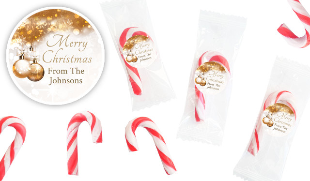 Bronze Baubles Personalised Mini Candy Canes