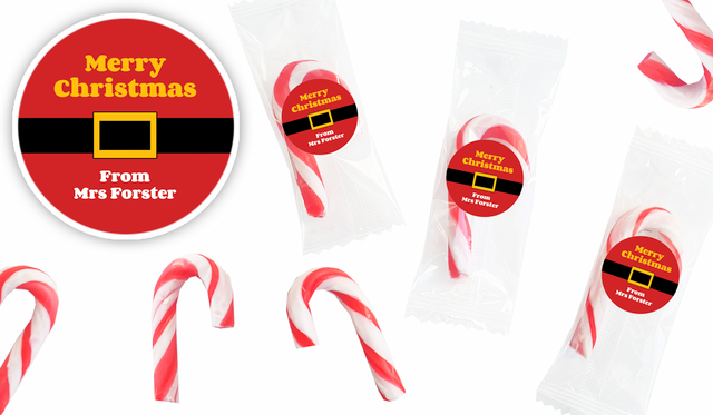 Santa Belt Personalised Mini Candy Canes