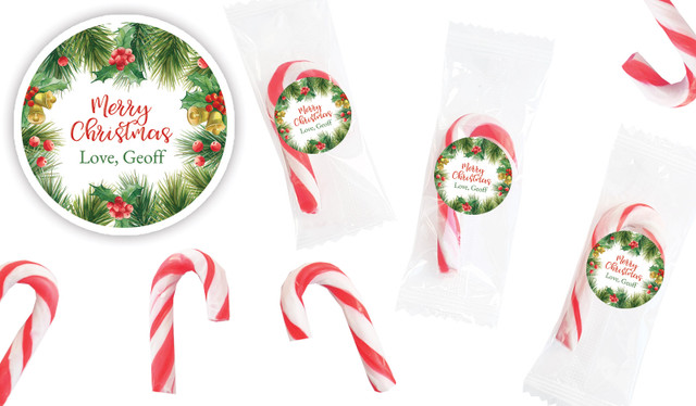 Branch Border Personalised Mini Candy Canes