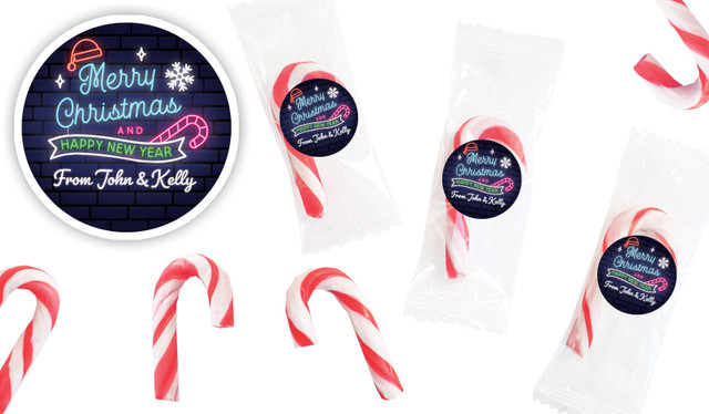 Neon Personalised Mini Candy Canes