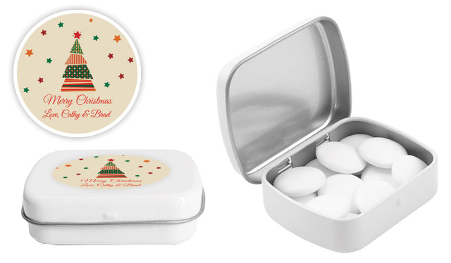 Abstract Tree Christmas Personalised Mint Tin