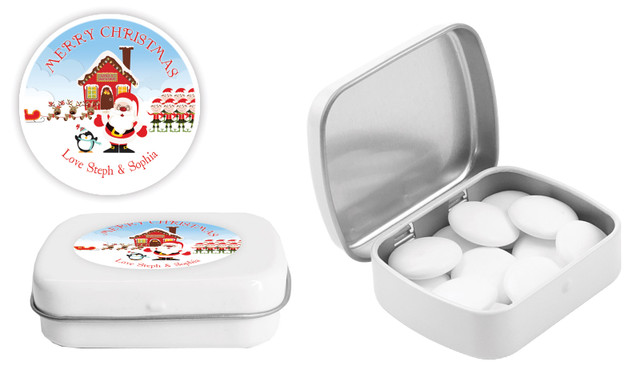 Santas Workshop Christmas Personalised Mint Tin
