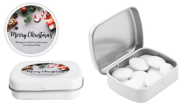 Christmas Background Personalised Mint Tin