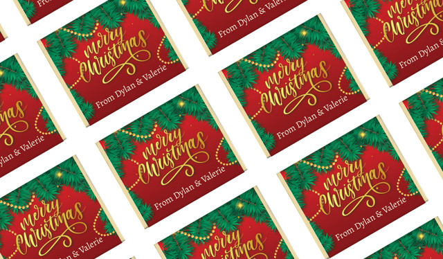 Red Festive Personalised Christmas Mini Chocolates