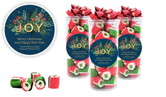 Joy Christmas Rock Candy Tube