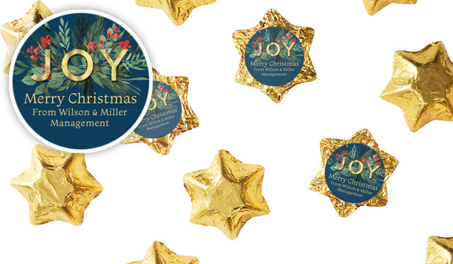 Joy Personalised Christmas Chocolate Stars