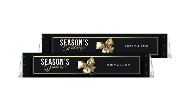 Glossy Gift Black Personalised Christmas Toblerone Bar 50g