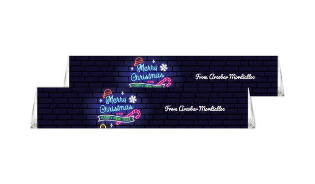 Neon Personalised Christmas Toblerone Bar 50g