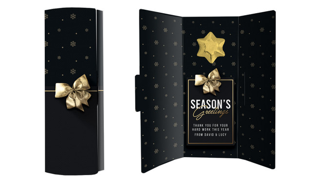 Glossy Gift Black Christmas Chocolate Greeting Card