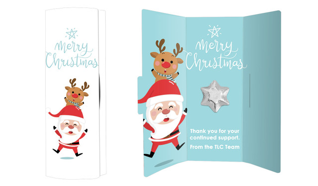 Piggy Back Christmas Chocolate Greeting Card