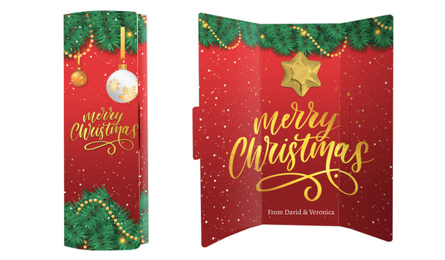 Red Festive Christmas Chocolate Greeting Card