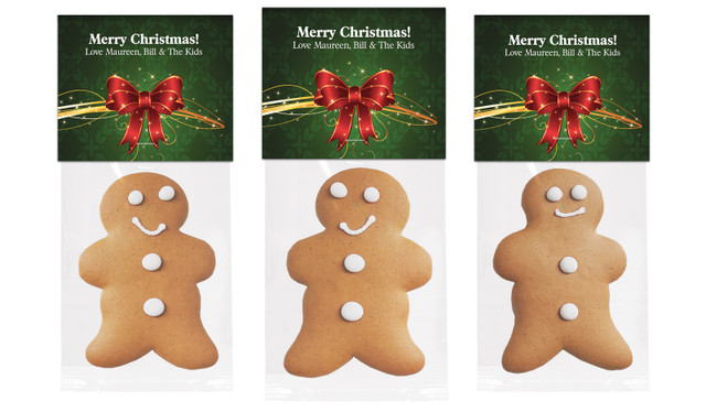 Christmas Bow Gingerbread Man With Topper