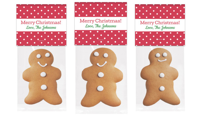Red Polkadot Gingerbread Man With Topper