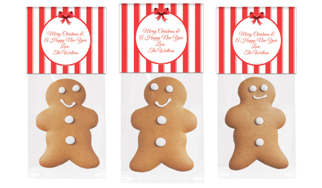 Stripes In Red Gingerbread Man With Topper