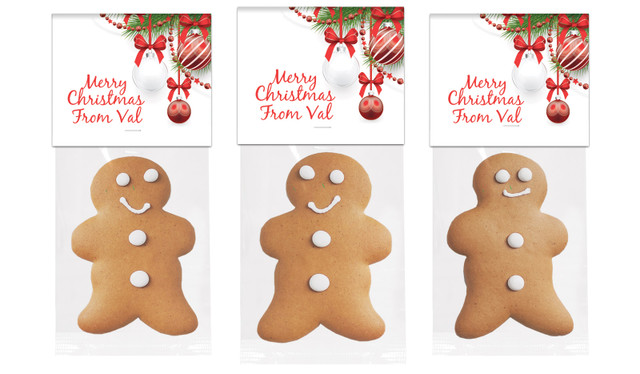 White Baubles Gingerbread Man With Topper