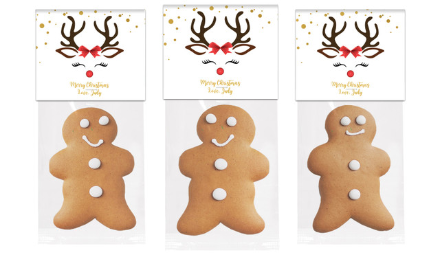Reindeer Face Gingerbread Man With Topper