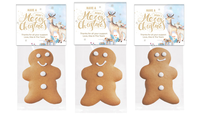 Deer Watercolour Gingerbread Man With Topper