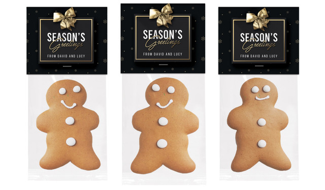 Glossy Gift Black Gingerbread Man With Topper