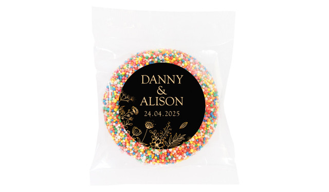 Flowers On Black Wedding Theme Personalised Giant Freckle