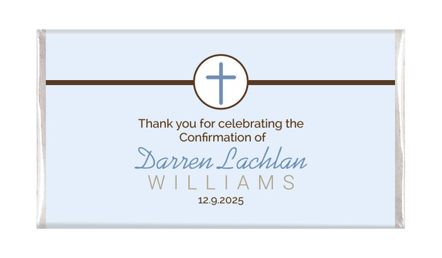 Cross On Blue Confirmation Personalised Chocolates