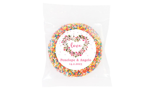 Heart Shaped Floral Wedding Theme Personalised Giant Freckle