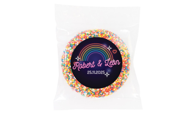 Neon Rainbow Wedding Theme Personalised Giant Freckle