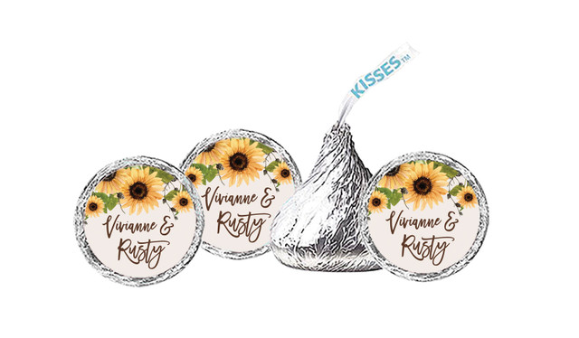Rustic Sunflower Personalised Hersheys Kisses