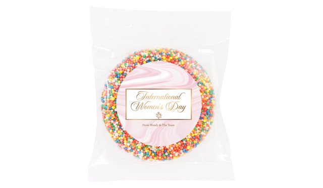Pink Marble Personalised Womens Day Giant Chocolate Freckle
