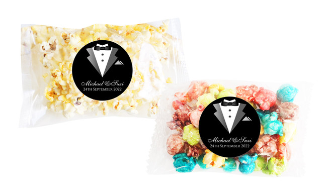 Bride & Groom Suit Personalised Popcorn Bag