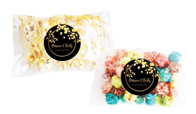 Gold Leaves Personalised Popcorn Bag