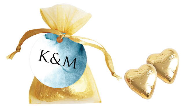 Blue Shade Personalised Organza Bag