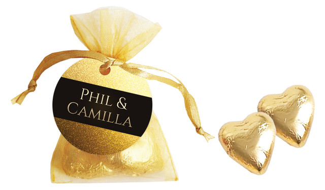 Solid Gold Personalised Organza Bag