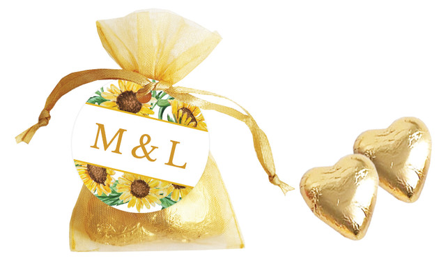 Sunflower Personalised Organza Bag