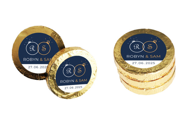 Diamond Ring Engagement Chocolate Coins (Gold Or Silver)