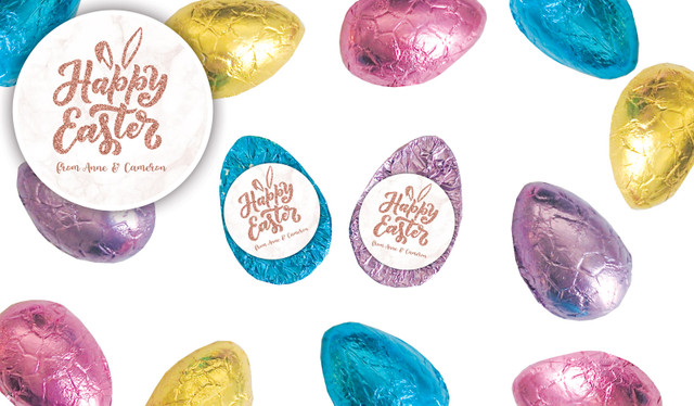 Rose Gold Personalised Chocolate Half Easter Eggs