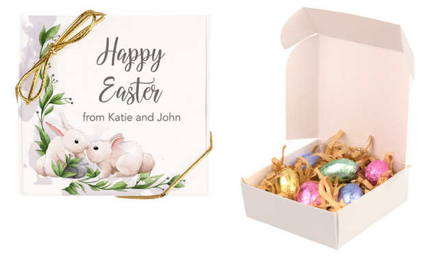 Bunny Kiss Personalised Easter Egg Nest Box