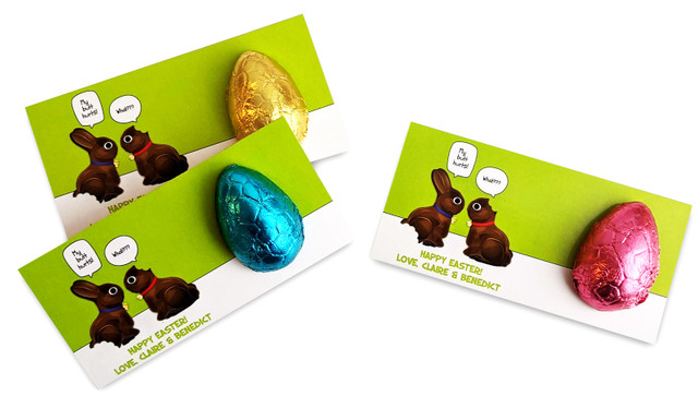 Chocolate Bunnies Personalised Easter Egg Card