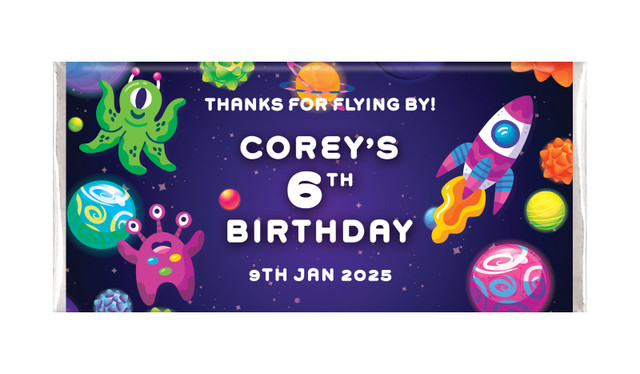 Outerspace Personalised Chocolate Bars - Australia's #1 Kids Party Supplies