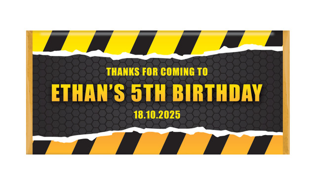 Construction Builders Personalised Chocolate Bars - Australia's #1 Kids Party Supplies